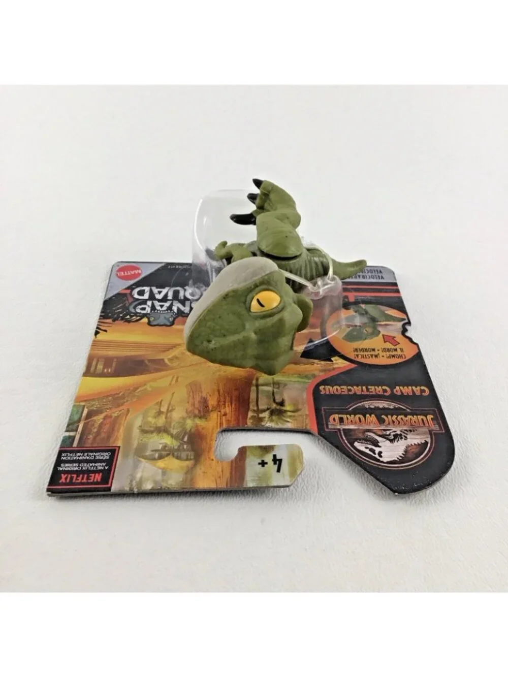 Jurassic World Snap Squad Velociraptor Mini Dinosaur Action Figure Cretaceous